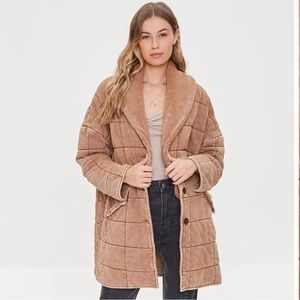 FOREVER 21 Quilted Long Line Jacket